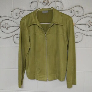 IVY- VINTAGE, STRETCH,‎ SOFT MICROSUEDE,  COLLARED BOMBER JACKET